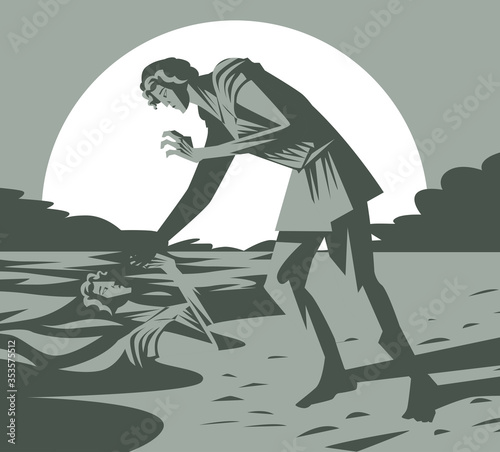 Narcissus gazing himself