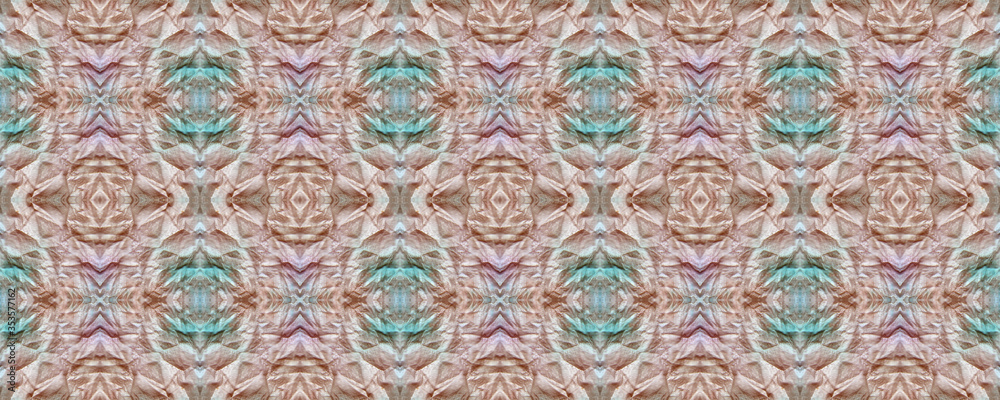 Tie dye shibori pattern. Seamles, background.  Ethnic print. Watercolor geometric  texture. Hippie psychedelic  style. .