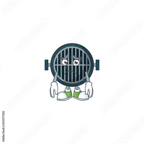 Grill Caricature design picture showing worried face