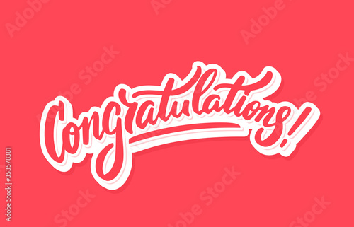 Congratulations. Greeting card. Vector lettering.