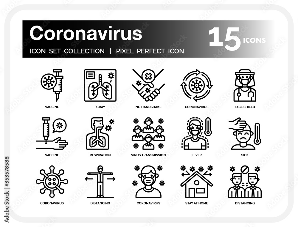 Coronavirus icon set