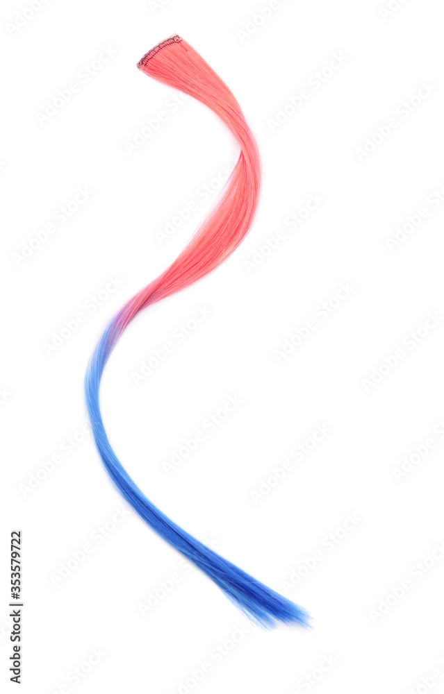 Colorful hair strand on white background Colorful hair strand on white background