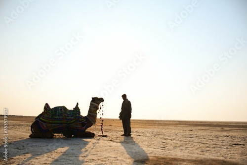 Tourism Place White dessert of Kutch, Gujarat, India photo