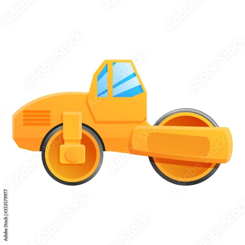 Work road roller icon. Cartoon of work road roller vector icon for web design isolated on white background