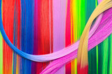 Colorful hair strands as background