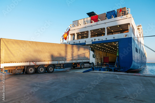 Ferry and Trucking Transportation - RO-RO Transport (Roll On/Roll Off) photo