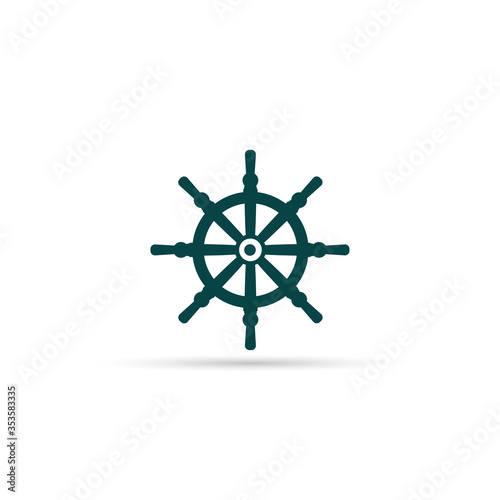 Rudder icon flat. Illustration isolated vector sign symbol
