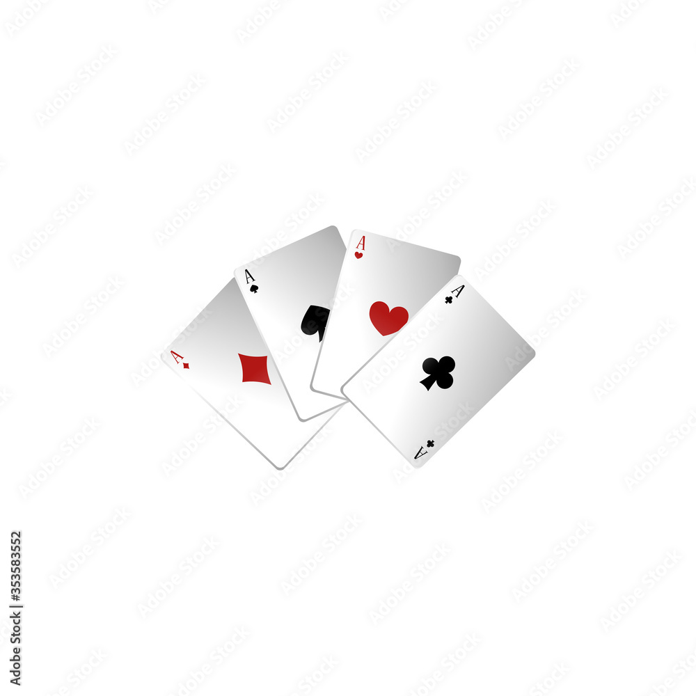Set of aces, playing cards. A winning poker hand. Set of aces, playing cards. A winning poker hand.
