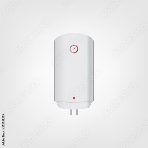 Vector illustration of an automatic wall-mounted water heater.