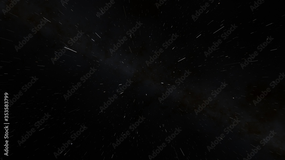 Fototapeta premium Cosmic landscape, beautiful science fiction wallpaper with endless deep space. 3D render