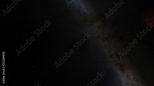 Cosmic landscape  beautiful science fiction wallpaper with endless deep space. 3D render