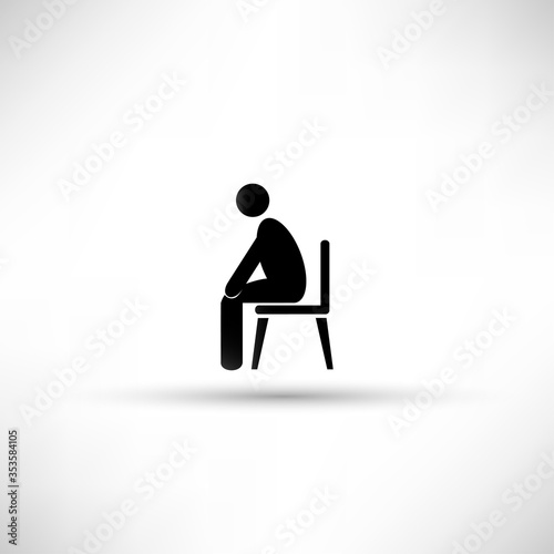 Element of man is sitting icon for mobile concept and web apps