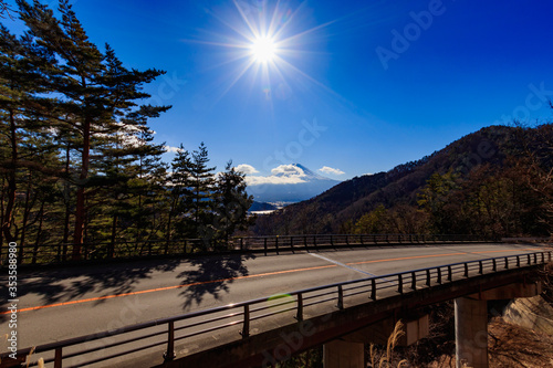 三坂峠の富士見橋から望む富士山 photo