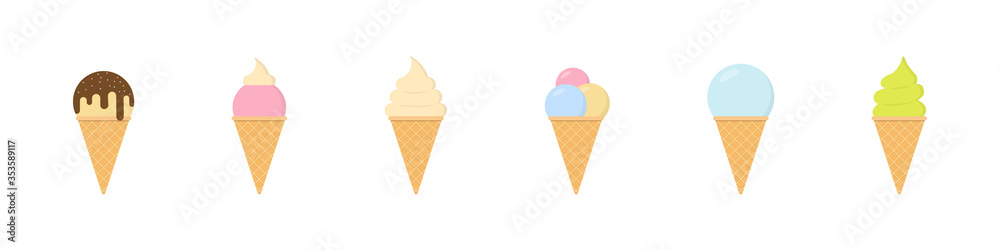 Ice cream icon set flat style Ice cream icon set flat style