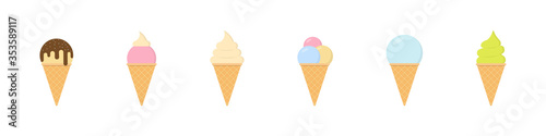 Ice cream icon set flat style