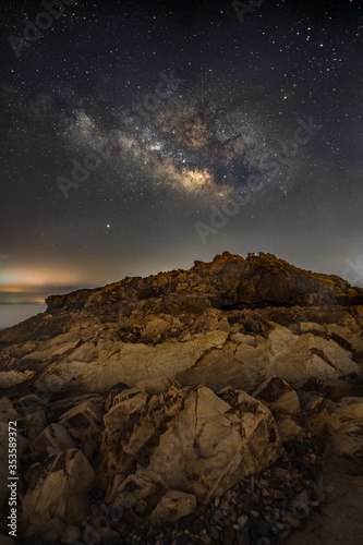 Hong Kong Starry Milky Way night view scene
