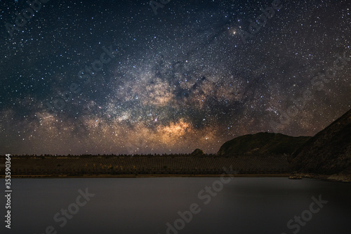 Hong Kong Night Starry Milky Way view scene