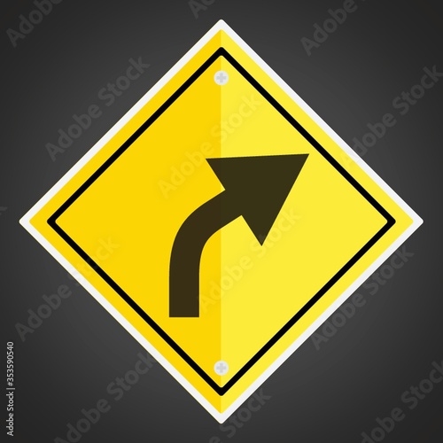 Right curve sign