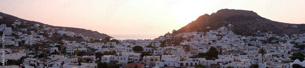 Panoramique Coucher de soleil Patmos Grèce