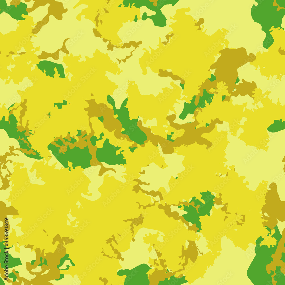 UFO camouflage of various shades of yellow and green colors UFO camouflage of various shades of yellow and green colors