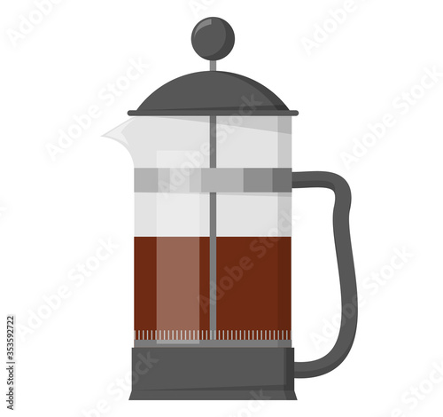 Coffee in the french press vector isolated