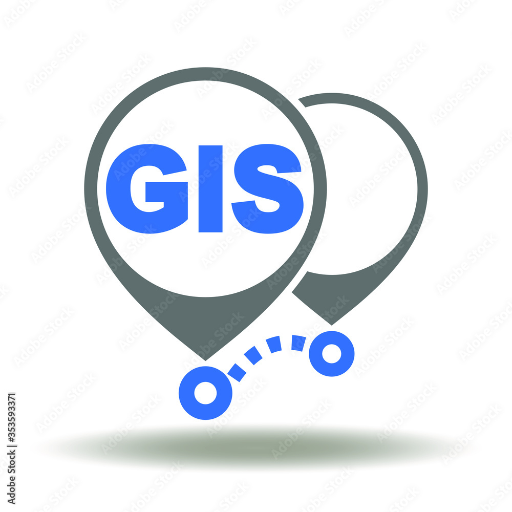 GIS Geographic Information Systems GPS Navigation App Logo. Map road location place marker gps tracking icon vector. GIS Geographic Information Systems GPS Navigation App Logo. Map road location place marker gps tracking icon vector.