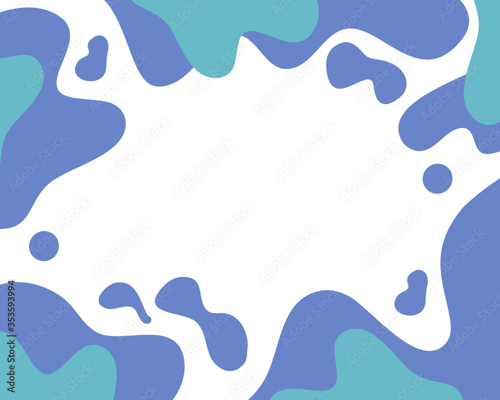 cute blue curve bubbles frame decoration vector cute blue curve bubbles frame decoration vector