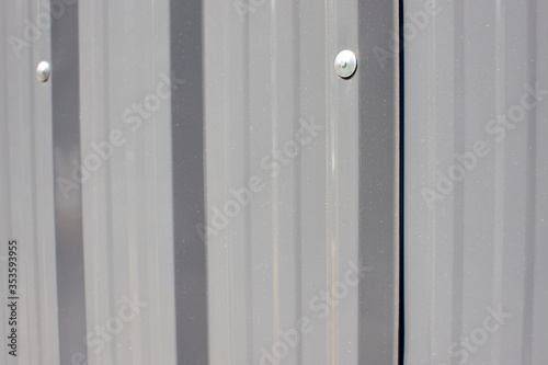 reflective silver background wall container, metal sheet aluzine. © workphoto