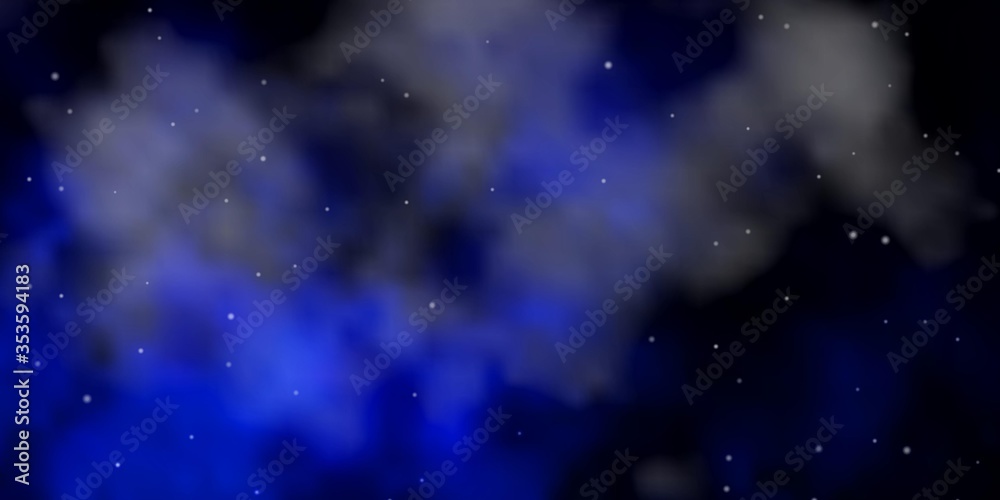 Fototapeta premium Dark BLUE vector pattern with abstract stars. Decorative illustration with stars on abstract template. Theme for cell phones.
