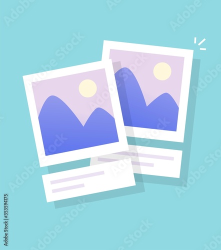 Photo commenting social network online or picture image sharing community service app vector flat illustration, concept of photography application design