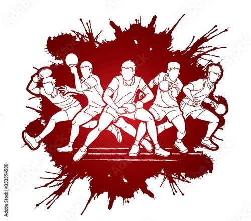Group of Ping Pong players, Table Tennis players action cartoon sport graphic vector.
