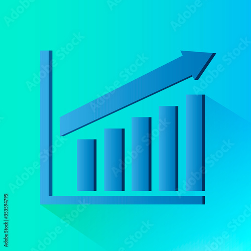 The chart icon .Flat icon for web design.Vector illustration.