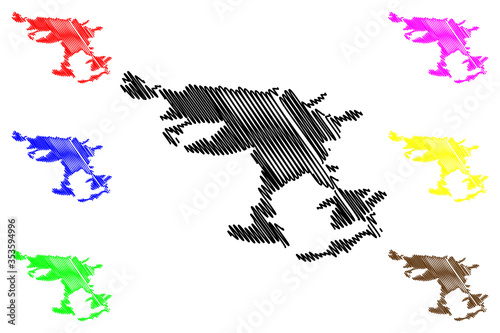 Kahramanmaras City (Republic of Turkey, Mediterranean Region) map vector illustration, scribble sketch City of Maras map