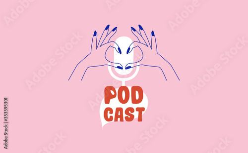 Podcast Cover art design. Creative podcast background. Vector