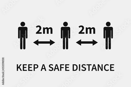 Keep a safe distance. Quarantine Coronavirus. Social distance icon. Vector