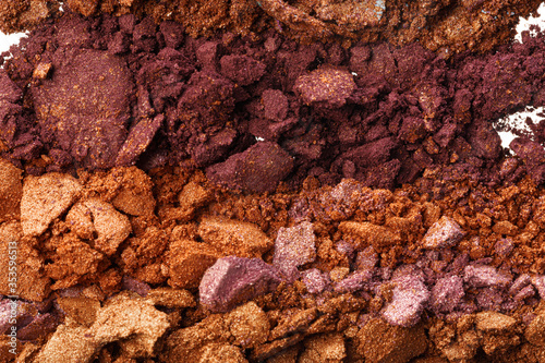 Fotografia, Obraz Background of smashed colored eyeshadows pigments close up