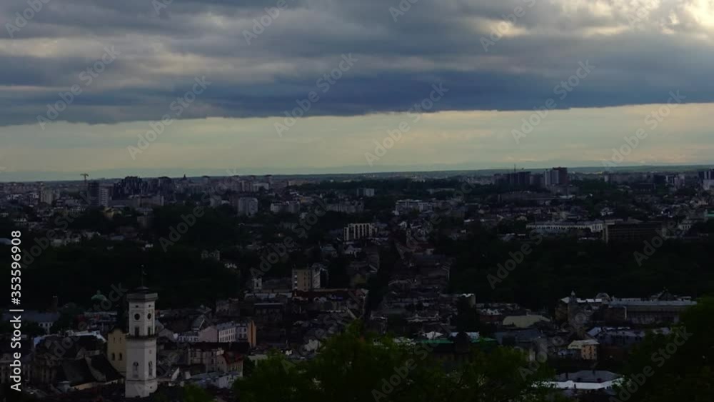 Clouds over the city. Shooting of time lapse. Clouds over the city. Shooting of time lapse.