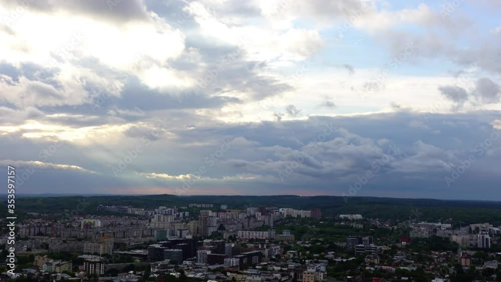 Clouds over the city. Shooting of time lapse. Clouds over the city. Shooting of time lapse.
