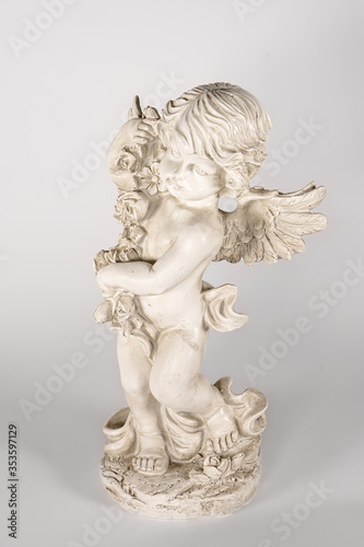 Angel ceramic figurine on white
