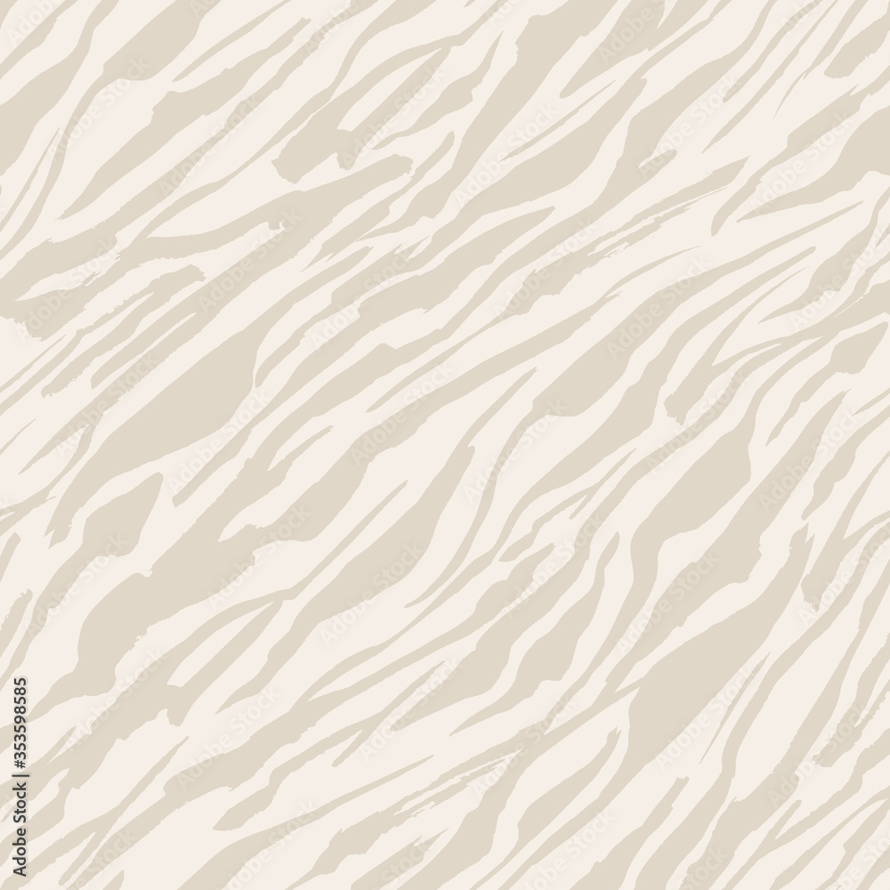 Abstract Safari pattern, white tiger or zebra seamless print, vector background. African safari wild animal fur skin pattern with beige stripes, simple flat modern decoration background Abstract Safari pattern, white tiger or zebra seamless print, vector background. African safari wild animal fur skin pattern with beige stripes, simple flat modern decoration background