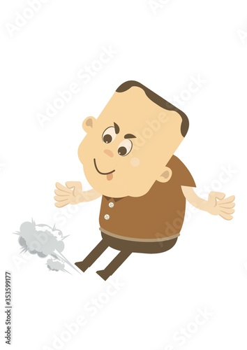 Man stopping abruptly