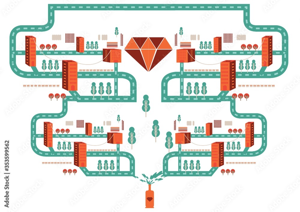Obraz premium Urban town concept