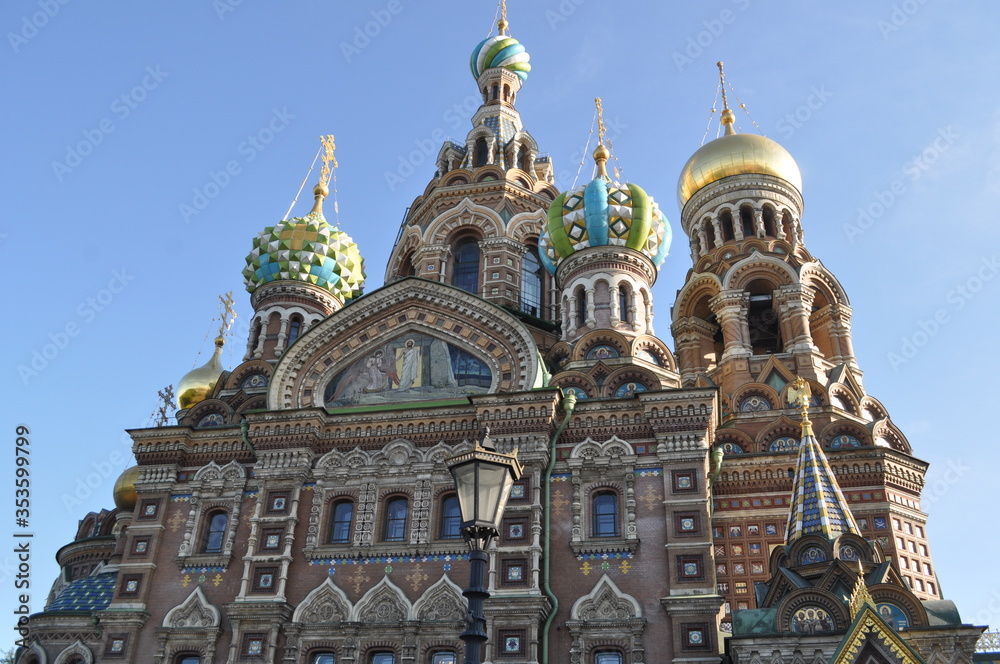 Fototapeta premium Saint-Pétersbourg Russie Cathédrale sur le Sang Versé