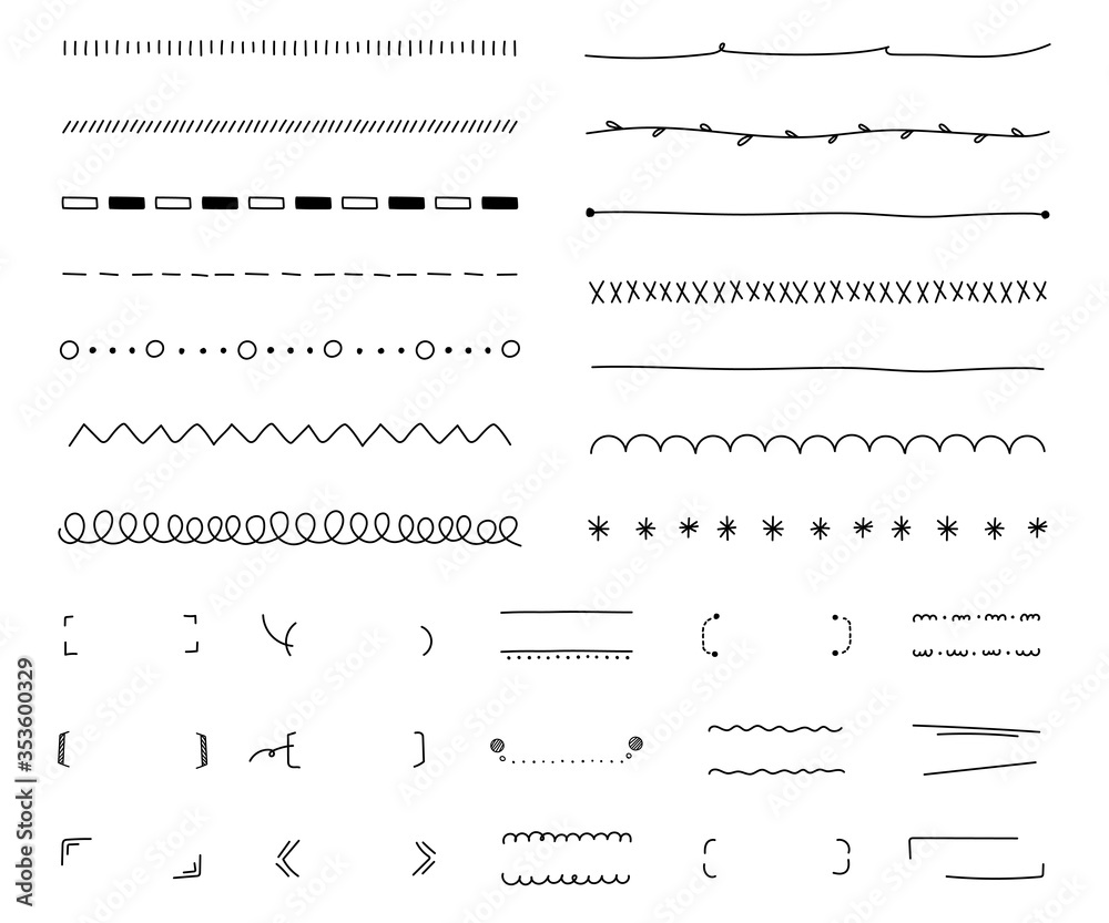 手書きの線のセット おしゃれ かわいい Stock Vector Adobe Stock
