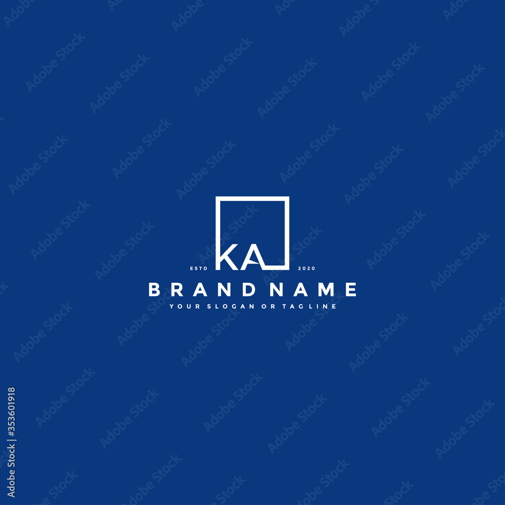 letter KA logo design vector - obrazy, fototapety, plakaty 