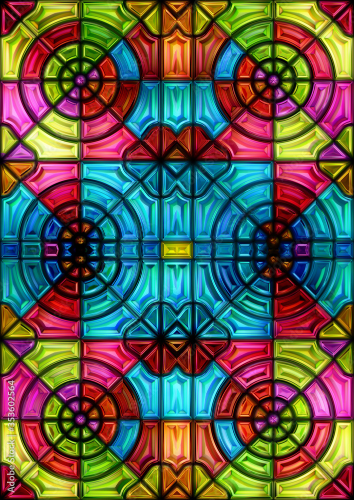 stained glass window art mosaic abstract background
