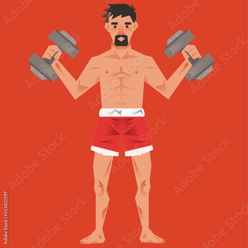 Man working out with dumbbells