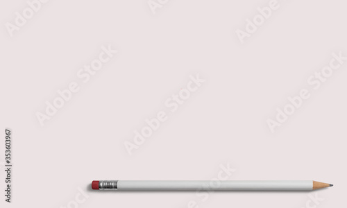 white pencil on a white background