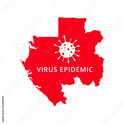 Gabon Virus Epidemic country of Africa, African map illustration, vector isolated on white background