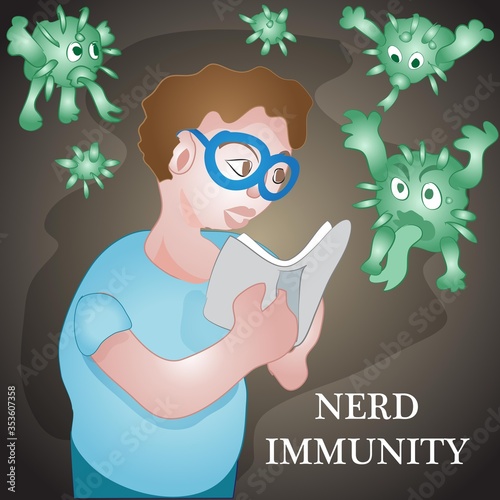 Nerd Immunity Sign and illustration 